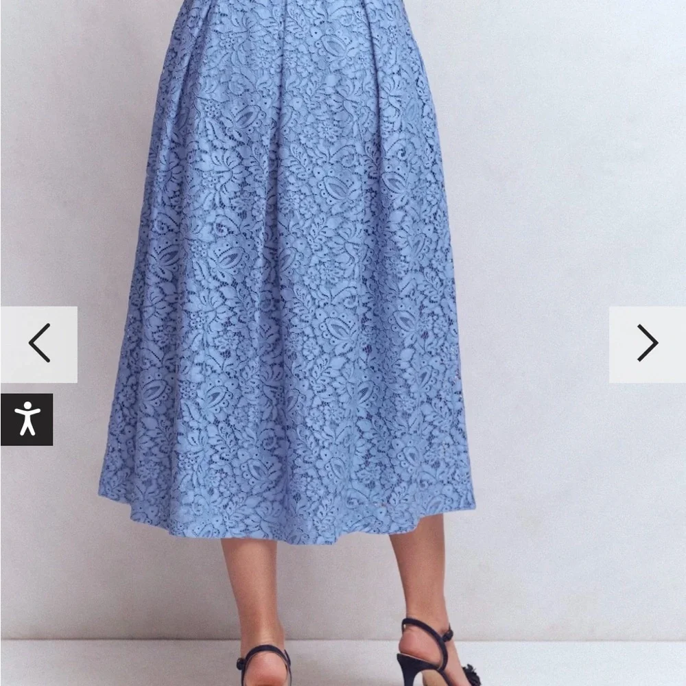 Boden Cornflower Blue Verity Lace Skirt- 6